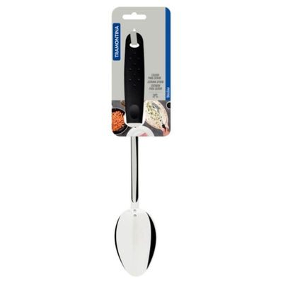 Colher Para Servir Tramontina Utilitá 33,6cm Em Aço Inox Preta