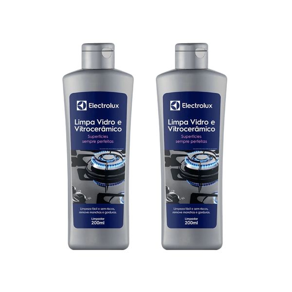 Kit Limpa Vidro e Vitrocerâmico de Indução Electrolux Remove Manchas e Gorduras 2 unidades Não se aplica