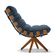 Poltrona Giratória Costela Suede Azul Marinho Base de Madeira MA30 M11 - D'Rossi