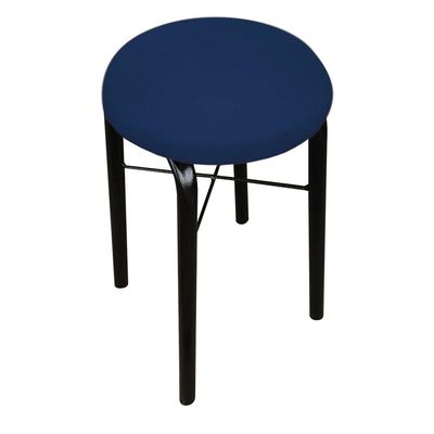 Banqueta Baixa Manu Suede Azul Marinho