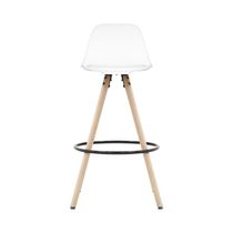 Banqueta Saarinen Alta Branca 94cm Assento Estofado Com Base De Madeira
