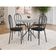 Conjunto de Mesa Quadrada com Tampo Granito e 4 Cadeiras Léia Revestimento Sintético Preto