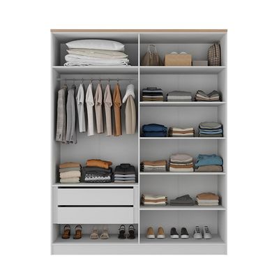 Guarda-Roupa Solteiro Brescia 4 Portas 2 Gavetas Branco