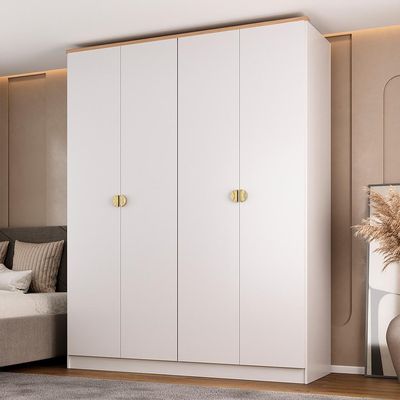 Guarda-Roupa Solteiro Brescia 4 Portas 2 Gavetas Branco