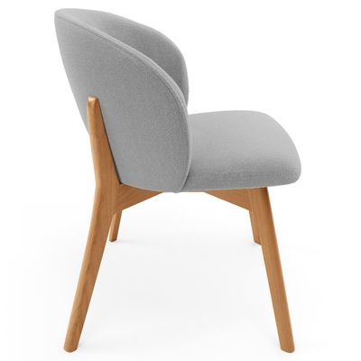Kit 02 Cadeiras de Jantar e Estar Living Estofada Mia L02 Bouclê Cinza - Lyam Decor