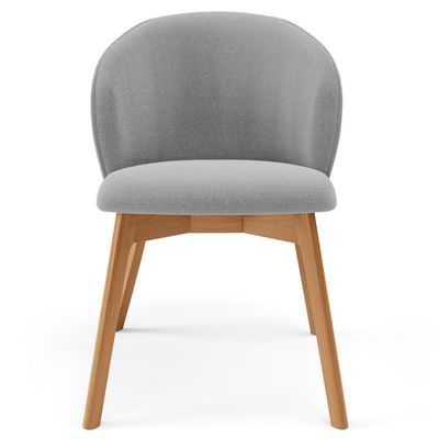 Kit 02 Cadeiras de Jantar e Estar Living Estofada Mia L02 Bouclê Cinza - Lyam Decor