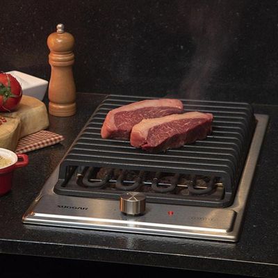 Cooktop Elétrico Inox Barbecue Churrasqueira Com Grelha 220V