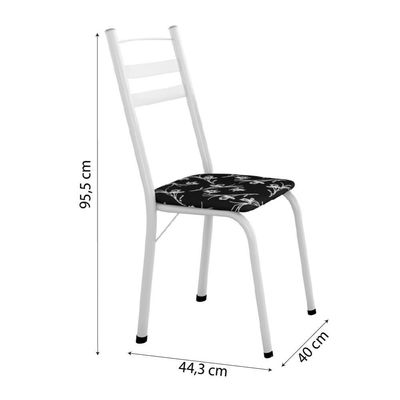 Conj De Mesa Com 6 Cadeiras 1,40m Granito/Branco Branco