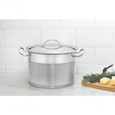 Caldeirão Tramontina Professional 28cm Em Aço Inox Com Tampa Plana Detalhe Satinado