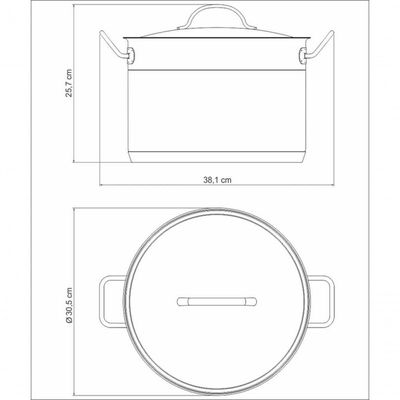 Caldeirão Tramontina Professional 28cm Em Aço Inox Com Tampa Plana Detalhe Satinado