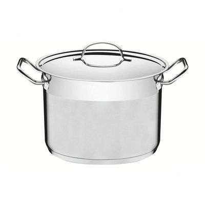 Caldeirão Tramontina Professional 28cm Em Aço Inox Com Tampa Plana Detalhe Satinado