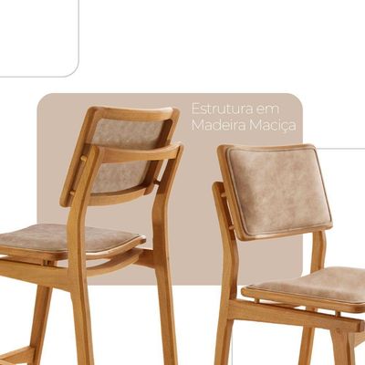 Conjunto Com 2 Banquetas Eva Moderna Milano Imbuia Natural