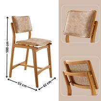 Conjunto Com 2 Banquetas Eva Moderna Milano Imbuia Natural