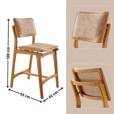 Conjunto Com 2 Banquetas Eva Moderna Milano Imbuia Natural
