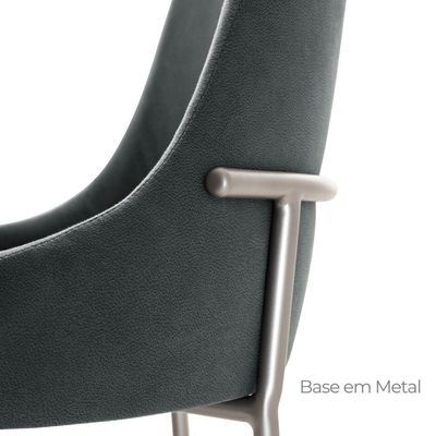 Conjunto Com 2 Cadeiras Metal Vicenza Moderna Mobilia Jade Prata