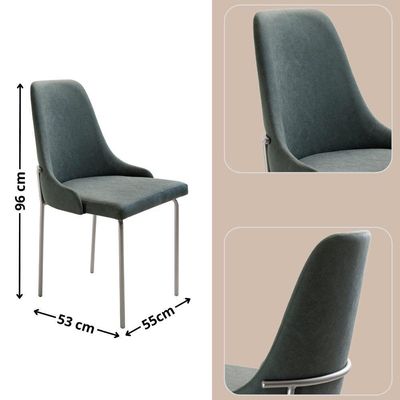 Conjunto Com 2 Cadeiras Metal Vicenza Moderna Mobilia Jade Prata
