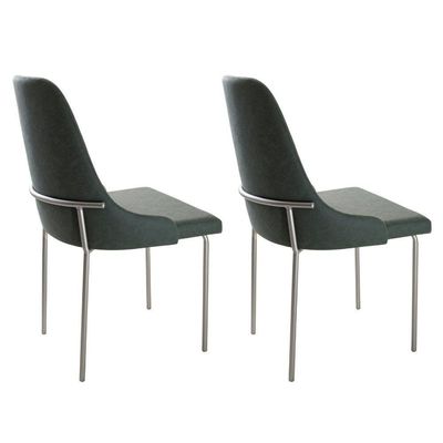 Conjunto Com 2 Cadeiras Metal Vicenza Moderna Mobilia Jade Prata