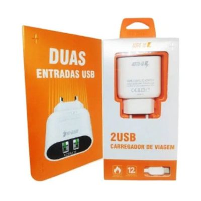 Carregador Turbo Para Tipo C Kaidi Com 2 Portas Usb