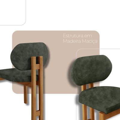 Mesa De Jantar Nala 220cm Madeira Tampo Laminado 8 Cadeira Nala Jade Imbuia Natural