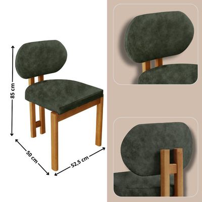 Mesa De Jantar Nala 220cm Madeira Tampo Laminado 8 Cadeira Nala Jade Imbuia Natural
