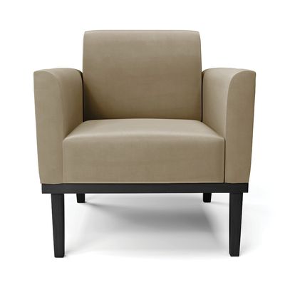 Poltrona Base de Madeira Fixa Preto Marisa Suede Marrom Rato