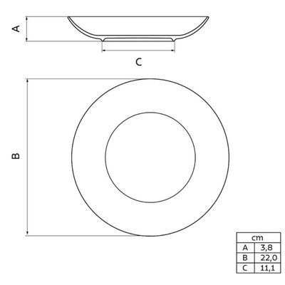Jogo 6 Pratos Fundos Porcelana Branca para Sopa Caldos 22cm Tramontina Sophia Mesa Posta