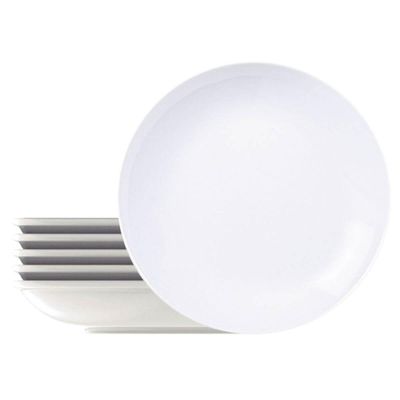 Jogo 6 Pratos Fundos Porcelana Branca para Sopa Caldos 22cm Tramontina Sophia Mesa Posta