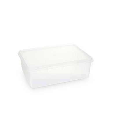 Caixa Plástica Organizadora Empilhável E Hermética Com Tampa 3,5l Plasvale - 27,2x17x9,5cm (cxlxa) Transparente