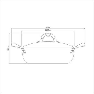 Arrozeira Tramontina Mônaco Induction Em Alumínio Antiaderente Starflon Premium Preto Com Tampa 28cm
