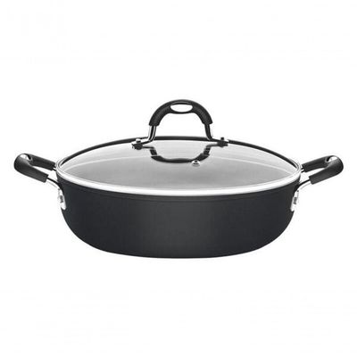 Arrozeira Tramontina Mônaco Induction Em Alumínio Antiaderente Starflon Premium Preto Com Tampa 28cm