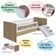 Cama Infantil Montessoriana Solteiro Escada Escorregador Proteção Aveiro Oak com Branco