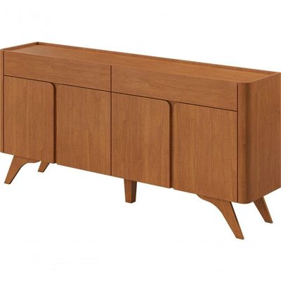 Buffet Aros 4 Portas Pés Madeira Maciça - Mavaular Naturalle