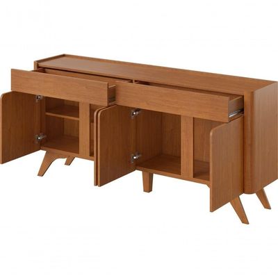 Buffet Aros 4 Portas Pés Madeira Maciça - Mavaular Naturalle
