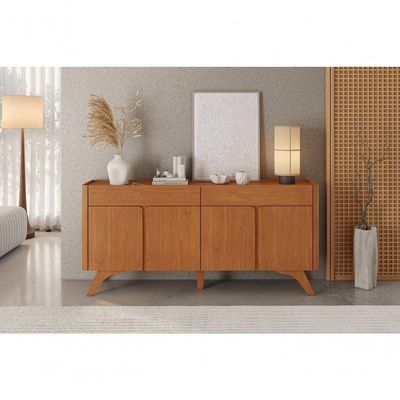 Buffet Aros 4 Portas Pés Madeira Maciça - Mavaular Naturalle