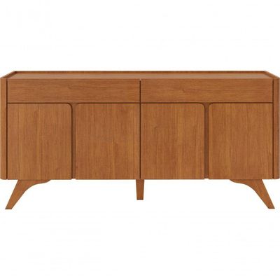 Buffet Aros 4 Portas Pés Madeira Maciça - Mavaular Naturalle