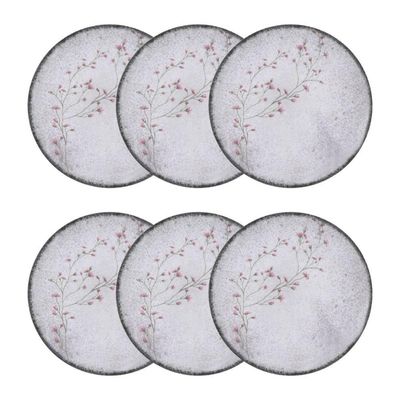 Conjunto 6 Pratos Rasos 25cm Porcelana Floralis Tramontina