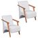 Kit 2 Poltronas Venus 1 Lugar Braço Madeira Maciça Courino Unidecor Branco