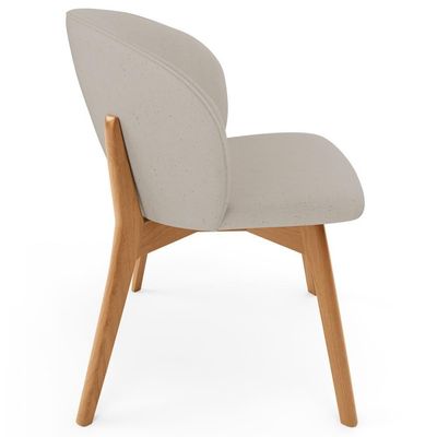 Kit 05 Cadeiras De Jantar E Estar Living Estofada Mia L02 Linho Bege - Lyam Decor