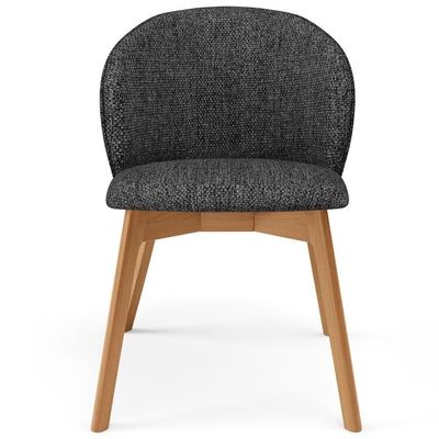 Kit 05 Cadeiras De Jantar E Estar Living Estofada Mia L02 Linho Chumbo - Lyam Decor