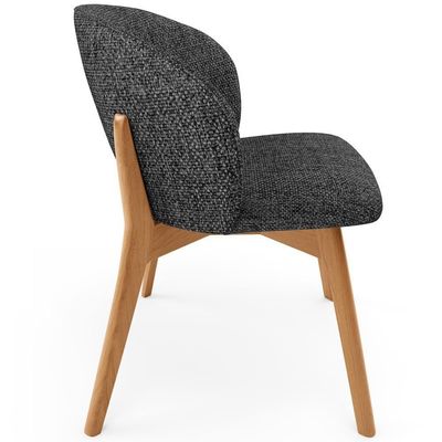 Kit 05 Cadeiras De Jantar E Estar Living Estofada Mia L02 Linho Chumbo - Lyam Decor