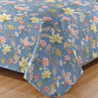 Kit Cobre Leito Colcha Daily Casal 3 Peças Dupla Face Estampado Floral - Floral 22 - 100% Poliéster