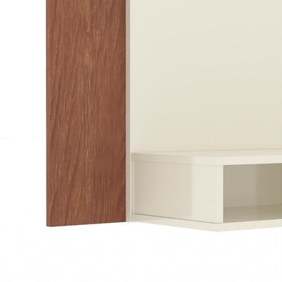 Painel Tv 43 Polegadas Suspenso Com Nichos Bonsai - Off White E Naturale