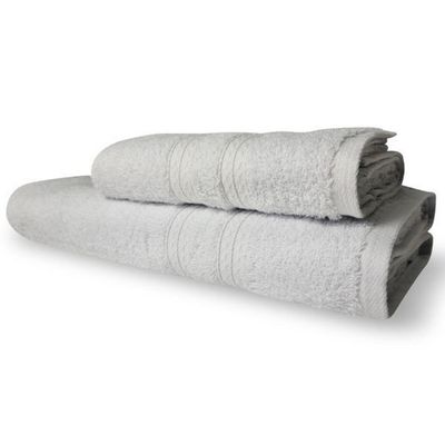 Kit 2 Toalhas Lisboa 1 Banho 1 Rosto Grossa 100% Algodão 430g/m² Branca