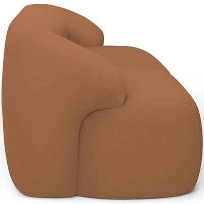 Sofá 4 Lugares Curvo Orgânico Para Sala Living 280cm Barolo L06 Bouclê Terracota - Lyam Decor