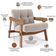 Kit 04 Poltronas Decorativa Fixa Para Sala Living Ikary L02 Canela Prime Bouclê Bege Escuro - Lyam Decor