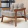 Kit 04 Poltronas Decorativa Fixa Para Sala Living Ikary L02 Canela Prime Bouclê Bege Escuro - Lyam Decor