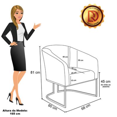 Namoradeira e 2 Poltronas Industrial Dourado Stella Noz/Linho Cinza D03 - D'Rossi