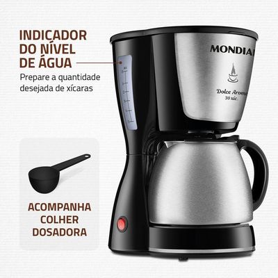 Cafeteira Elétrica Mondial C-37JI-30X 800W Preto Inox 220V