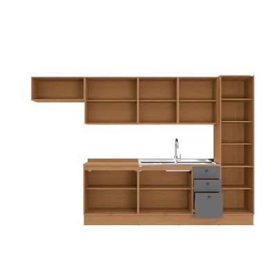 Cozinha Modulada Pixel Kappesberg 100% Mdp Canela-cinza Sagrado 330cm
