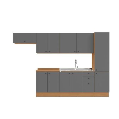 Cozinha Modulada Pixel Kappesberg 100% Mdp Canela-cinza Sagrado 330cm